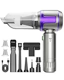 KITBEZN Handstaubsauger Akku, Auto Staubsauger Kabellos Stark, 220000 U/min Aufladbar Tragbar Auto Staubsaug, Mini Staubsauger für den Auto, Büro, Küche, Tierhaare(Violett)