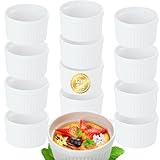 getgastro 12-er Set Souffle Förmchen Porzellan backofenfest 9 cm Ø - kleine Schälchen für Creme Brulee, Dessert, Muffin, Quiche, Ragout Fin – Ofenfestes Geschirr