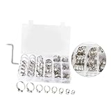 Uonlytech 80 Stück Schachtel Schlauchschellen einzelnes Ohr Schlauchschelle mit Schneckenantrieb Schraubstock Schlauchklemme mit Schraube Schlauchklemme für Rohre Antriebsschlauchschelle