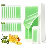 KINDLUME 80 Stück Kaltwachsstreifen, Wachsstreifen Haarentfernung, Wax Strips, Augenbrauen Wachsstreifen, Kaltwachs Streifen Set, Sanfte Formel, für Beine, Arme Und Bikinizone, Grün