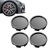 Yuiturt 4 Stück Radnabenkappen Nabendeckel 58mm, Radnabenabdeckung Universal ABS Schwarz Nabenkappen Felgenkappen Radnabenabdeckung, Auto Zubehör für Radnaben Rad Center Cap Ersatzteile