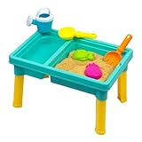 Playgro Sand Wassertisch Outdoor Spielzeug – Kleinkind Aktivitätstisch Sandkasten Spielzeug Sensorischer Tisch Sommerspielzeug Strandspieltisch 5-teiliges Zubehör für Baby Kinder Mädchen Jungen