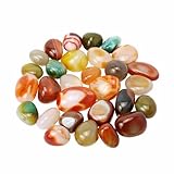 Nvzi Polierter Achatstein, bunte Steine und Edelsteine, echte gehämmerte Kristalle und Heilsteine, glänzende Steine für Kinder, bunte Steine, glänzende Steine