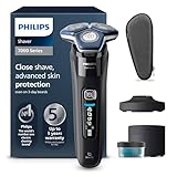 PHILIPS Shaver Series 7000 – Elektrischer Nass- und Trockenrasierer für Herren mit ausklappbarem Trimmer, Reinigungsstation, Ladestation & Reiseetui (Modell S7886/55)