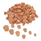 LABRIMP 80 Stück Teiliges Konische Korkstopfen Verschiedene Flaschenverschlüsse für Wein Bier Ätherische Öle Apothekenfläschchen und Laborvials Vielseitig Einsetzbar und Dekorativ