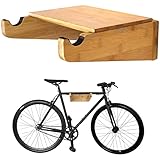 Fahrrad Wandhalterung – Holz Fahrradhalter von COR - Bambus Fahrradhalterung Wand für Innenräume - Wandhalterung Fahrrad mit Abnehmbarem Regal