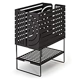 blumfeldt Feuerschale, Stahl-Feuerkorb Groß für den Garten, Balkon&Camping, Tragbare Feuerschale 54 cm, Robuste Feuerschalen mit Standfuß, Wetterfeste Feuerschale, Rechteckige Feuerstelle, Schwarz