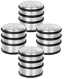 HRB Türstopper Edelstahl hoch massiv 4 Stück - Schwerer Türstopper Boden mit modernen Design, Door Stopper versehen mit Gummiring zum Schutz der Türen (Silber)