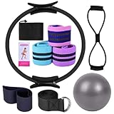 Yoga-Sets für Frauen, Pilates-Ring-Set – Pilates Ring und Ball Set – Multifunktionaler Stretch-Gürtel, Yoga-Bänder, Heimausrüstung für das Training im Fitnessstudio, ho