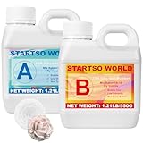 STARTSO WORLD Flüssiges Silikonkautschuk, 1L/1.1kg 20A Silikon Formenbau Kit, Transluzenter Silikonkautschuk für den Formenbau, ideal für DIY Harzformen, Kerzenform, Seifenform, Gießen,Basteln