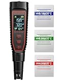 Spider Farmer 5-in-1 pH-Messgerät-Set für Wasser, TDS-EC-Temperatur-Salzgehalt-Tester mit ATC, Wiederaufladbar, für Pflanzen Hydrokulturen Grow Schwimmbäder Fischbecken und Aquarium (IP67 Wasserdicht)