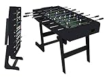 Mendler Tischkicker London, Kicker Kickertisch Tischfussball, klappbar 84x121x105 - schwarz