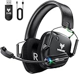 WESEARY WG4 Gaming Headset Wireless, 2,4G Wireless Gaming Headset mit Mikrofon für PS5, PS4, PC, Switch, Mac, Faltbarer Surround Sound Bluetooth Kopfhörer, Über 45 Stunden Akkulaufzeit