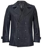 Infinity Leather Herren PEA Mantel Lederjacke Schwarze Dr Who German Marine XS