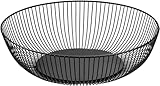 CHJIEJIE XIALINBUY Obstschalen Metalldraht Schwarz 27.5x9 cm Obstschale Schwarz Obstkorb aus Metall Abgerundetes-Design Durchbrochener Aufbewahrung für Gemüse Obst Brot
