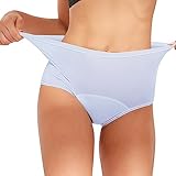 Boxershorts Damen Einfarbige, große, auslaufsichere, dünne, konservative, atmungsaktive, physiologische Damenhose mit niedriger Taille Atmungsaktive Unterwäsche Frauen Panties Women (Blue, L)