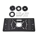 VOBOR Router Einlegeplatte,Router Tabelle Einlegeplatte,Aluminium Oberfräse Einlegeplatte,Router Tischeinsatz Platte für Die Holzbearbeitungsbank Anbringen(62 x 70mm)