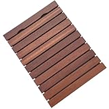 Rutschfeste Holz-Duschmatte für Badezimmer, luxuriöse Spa-Bodenmatte für Badewanne, Sauna, Pool, 45 x 45 cm, stilvolle Badezimmer-Dekoration und Zubehör