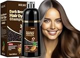 Haarfärbeshampoo Braun 3-in-1 Farbshampoo – Sofort Färbe Shampoo für Männer & Frauen, Brown Hair Dye Shampoo Graue Haare (500ml)