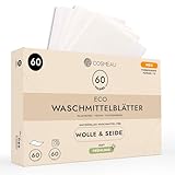 Cosmeau Waschmittel Blätter für Wolle und Seide - Frühlingsfrisch - bis zu 60 Waschgänge (60 Blätter) - Nachhaltige Waschmittelblätter - Plastikfrei & Perfekt als Reisewaschmittel