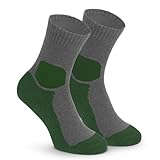 gipfelsport Wandersocken Herren & Damen, Outdoor Trekkingsocken | Hiking Socks, Wanderstrümpfe aus Merinowolle | Trekking Socken für Wandern mit extra Polster | Größe 39-41 I Grün, Dick I 1x Paar