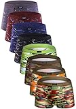 YOULEHE Boxershorts Herren 8er Pack Männer Unterwäsche Bambusfaser Unterhosen Men Retroshorts Boxer (8er Pack-Tarnung Buchstaben, M)