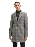 TOM TAILOR Herren 1042474 Wollmantel mit Knopfleiste, 32806-Ecru Black Houndstooth, M