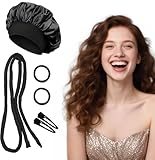 Dünnes Lockenstab-Set ohne Hitze für Locken über Nacht, keine Hitze, verstellbare flexible Stäbe, mit Satinhaube, Schlaflockenwickler für langes und kurzes Haar, weiche Lockenwickler