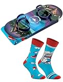 Rainbow Socks - Damen Herren Snowbord Socken Box - Novelty Geschenk für Snowboard-Fans - 1 Paar - Größen EU 41-46