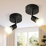 Lichtmaler LED Deckenspots GU10 Wandstrahler - 2 Stück Deckenleuchte Schwarz Schwenkbar Deckenstrahler 1 Flammig Deckenlampe Flurlampe Wand Badezimmer Küche Ohne Leuchtmittel