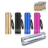 flintronic Mini LED Taschenlampe, 5 Pack Aluminium Kinder Taschenlampe Klein mit 15 AAA Batterien, LED Schlüsselanhänger Taschenlampe für Camping, Wandern, Klettern, Kindergeburtstag Gastgeschenke