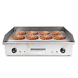 Elektrische Grillplatte 4400W Kommerziell Edelstahl Gastrogrill Elektrogrill Tischgrill Bratplatte Bräter Griddleplatte Grill Griddle mit Spritzschutz