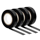 4 Stück Schwarzes Wasserfest Isolierband, Selbstklebendes Isolierband für Verdrahtungsprojekte und Reparaturen - 16 mm x 15 m