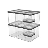 Rotho Loft Set Vorratsdosen 10 tlg. LOFT, Kunststoff (PP) BPA-frei, (32.3 x 22.3 x 32.4 cm) (Schwarz)