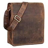 STILORD 'Lars' Vintage Umhängetasche Leder Herren für 13,3 Zoll Tablet MacBooks und iPad Schultertasche Herrentasche Messenger Bag Echtleder, Farbe:Calais - braun