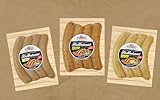 Grillpaket Fisch Bratwurst Probierpaket | Reine Fisch Wurst zum Grillen | 3 Sorten exotische Bratwürste aus Frischfisch für BBQ Grill und Pfanne (Fischfeinkost 3er Set 540g)