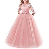 IBTOM CASTLE Blumensmädchenkleid Prinzessin Festliches Kinder Mädchen Kleid Festzug Kleider Hochzeit Partykleid 9-10 Jahre