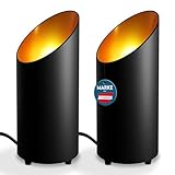 charlique® LED Uplight Spot (2 Stück) schwarz, 6W, Bodenstrahler, LED Bodenleuchte für indirekte Beleuchtung, Bodenlampe innen mit GU10 Lampe 230V, warmes Licht mit 2700 Kelvin