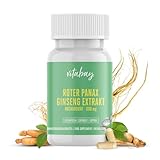 Vitabay Roter Ginseng Kapseln Hochdosiert 600mg - 120 Panax Ginseng Extrakt Kapseln Vegan - Liefert 20% Ginseniode - Laborgeprüft & ohne unerwünschte Zusätze