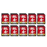 GIGASTONE 4GB SD-Karte 10er-Pack, SDHC Class 4 Speicherkarte für Foto, Video, Musik, Sprachaufnahmen, DSLR-Kameras, Camcorder, Recorder, PC, Mac und POS-Systeme (Packung mit 10 Stück)