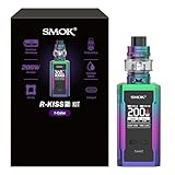 SMOK R-Kiss 2 Vape Kit 200W mit 6,5ml TFV18 Mini Tank, Dual External 18650 Batterien (𝗡𝗶𝗰𝗵𝘁 Enthalten), Kompatibel mit V18 Mini Meshed 0.33ohm/Dual Meshed 0.15ohm Coils, 7-Farbig, Kein Nikotin