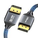 OHBUYAGN 16K Displayport 2.1 VESA zertifiziertes Kabel [16K@60Hz, 10K@60Hz, 8K@120Hz, 4K@240Hz, 2K@480Hz] Unterstützung 80Gbps, HDR10, ARC, G-Sync & Free-Sync, DSC 1.2a für Monitor, 1M Display-Karte