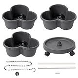 DREI-Petal-Blumentöpfe, Stapelbarer Gartenpflanzgefäß, Vertikale Topfanordnung, Platzsparendes Rolling-Design, 3-stufige Abnehmbare Funktion, 1385G, Für Den Gebrauch Von Balkonen