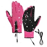Beheizte USB-Handschuhe, wasserdichte Winter-Fäustlinge, wasserdichte USB-beheizte Handschuhe, multifunktionale, warme Handschuhe, winddicht, gemütliche Handschuhe zum Radfahren und Wandern