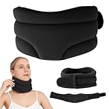Snovire Nackenstütze Gegen Schnarchen, verstellbare Halskrause aus weichem Schaumstoff zum Schlafen, Weich Neck Support für Unterstützung (Schwarz)