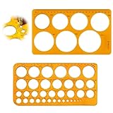 2 Stück Kreis Schablone Vorlage,Kreisschablone,Lochschablone,Radierschablone,Kreisschablone Technisches Zeichnen,Zeichenschablone,für Büro und Schule Bau Schalung Zeichnungen Vorlagen(Orange)
