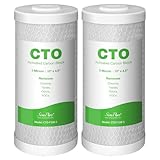 SimPure 4.5' x 10' Aktivkohle Filter, Aktivkohle Wasserfilter, Carbon Block Wasserfilterpatrone Ersatz für ganze Haus Filtrationssysteme DB10C, DB10C-2, 2 Stück