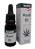 farmBOX Hanföl Tropfen aus österreichischem Hanfsamenöl - Omega 3 / Omega 6 Öl - vegan - 100% kaltgepresst, 10 ml