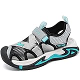 Kinder Sandalen Jungen Geschlossene Sommerschuhe Sports Outdoorsandalen Mädchen Trekkingsandalen Wandern Strand Schuhe Schwarz Grau Blau gr.39