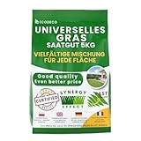 EcoDeco Rasensamen Schnellkeimend 5kg für 200 m² | Grassamen für Trockenrasen und Schattenrasen | Trockenresistent Sport und Spielrasen | Ideal für Neuansaat und Nachsaat